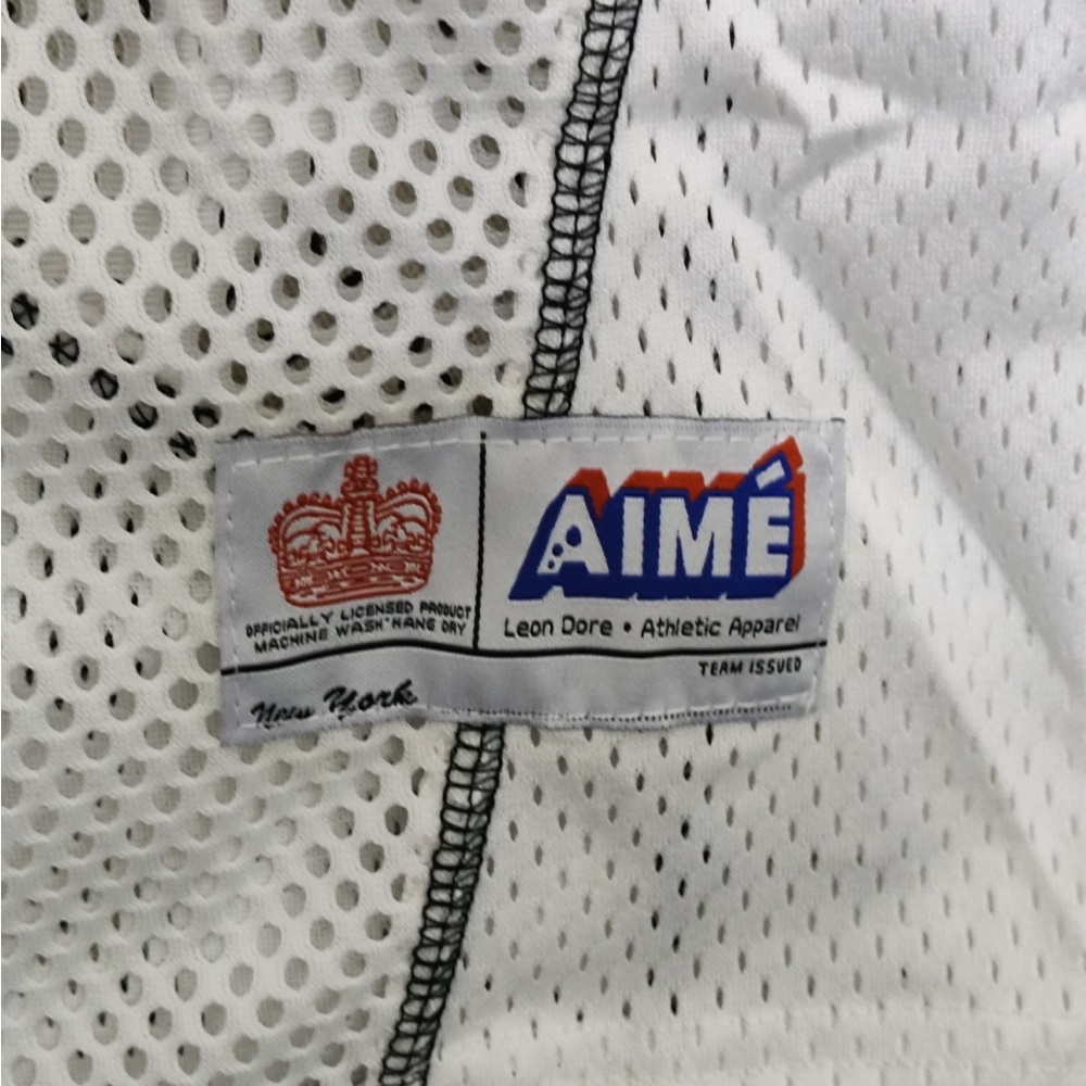 Aime Leon Dore White Mesh Jersey with Black Trim and Number 32 - Picture 2 of 12